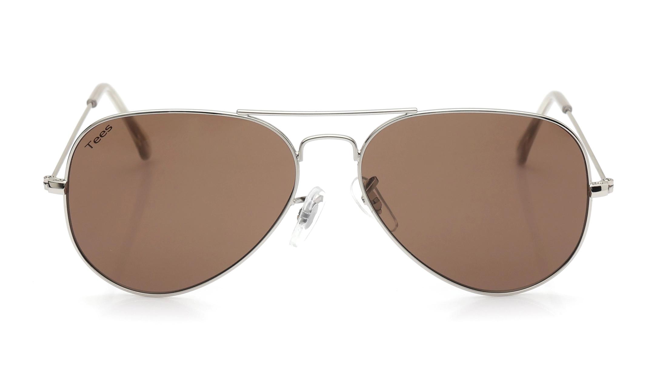 Tees By Fastrack Brown Aviator Sunglasses for Men