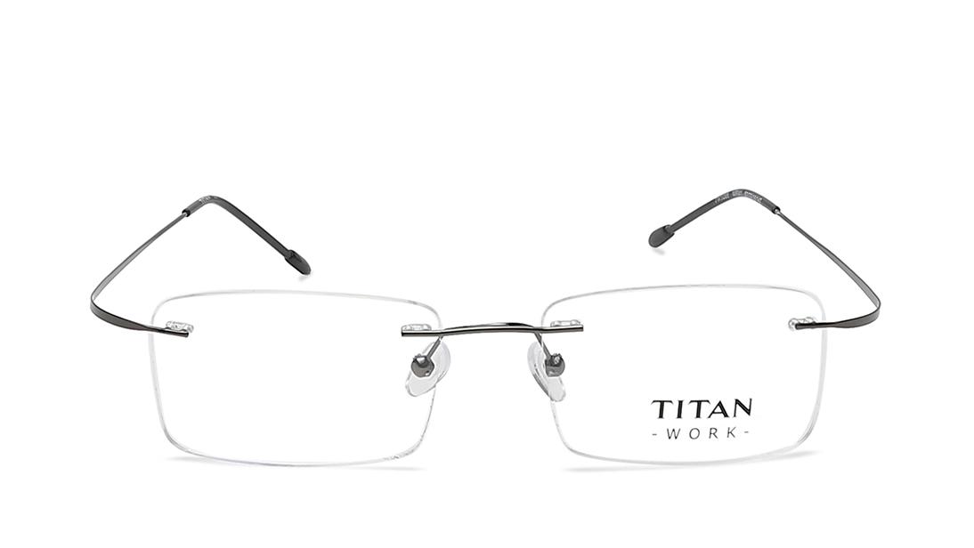 Titan   TW1086MRM1 | 52  Silver Rectangle Eyeglasses for Men