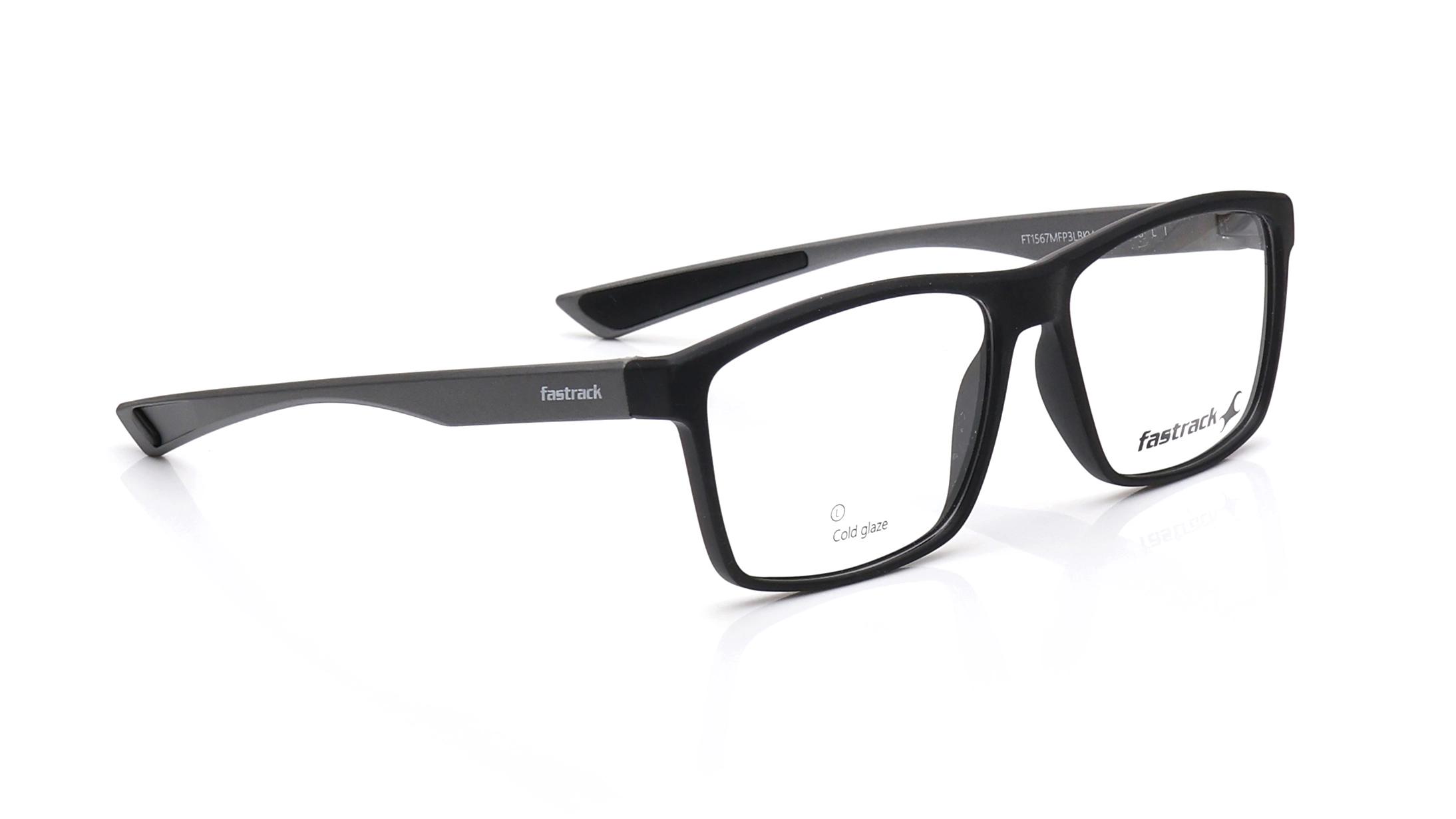 Fastrack. FT1567MFP3LBKV | 56 Black Rectangle Eyeglasses for Men