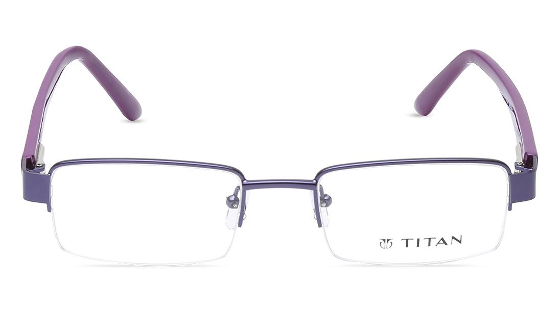 Titan Purple Rectangle Eyeglasses for Women