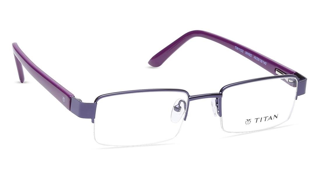 Titan Purple Rectangle Eyeglasses for Women — alternate view