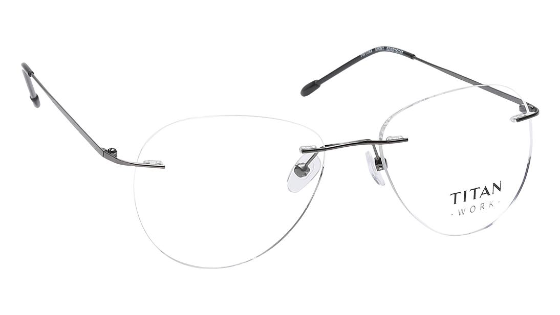 Titan TW1084MRM1 | 52 Black Oval Eyeglasses for Men — alternate view