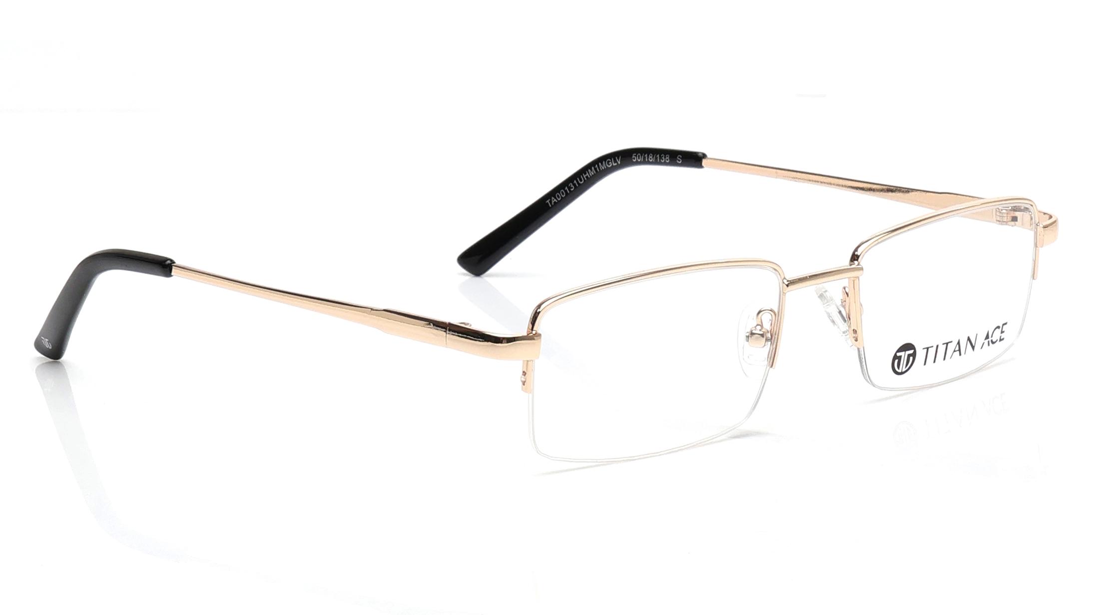 Ace by Titan TA00131UHM1MGLV | 51 Gold Rectangle Eyeglasses for Men and Women — alternate view
