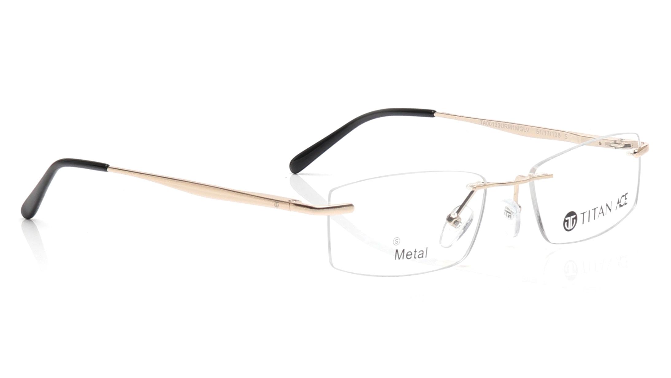 Ace by Titan TA00133URM1MGLV | 53 Gold Rectangle Eyeglasses for Men and Women — alternate view