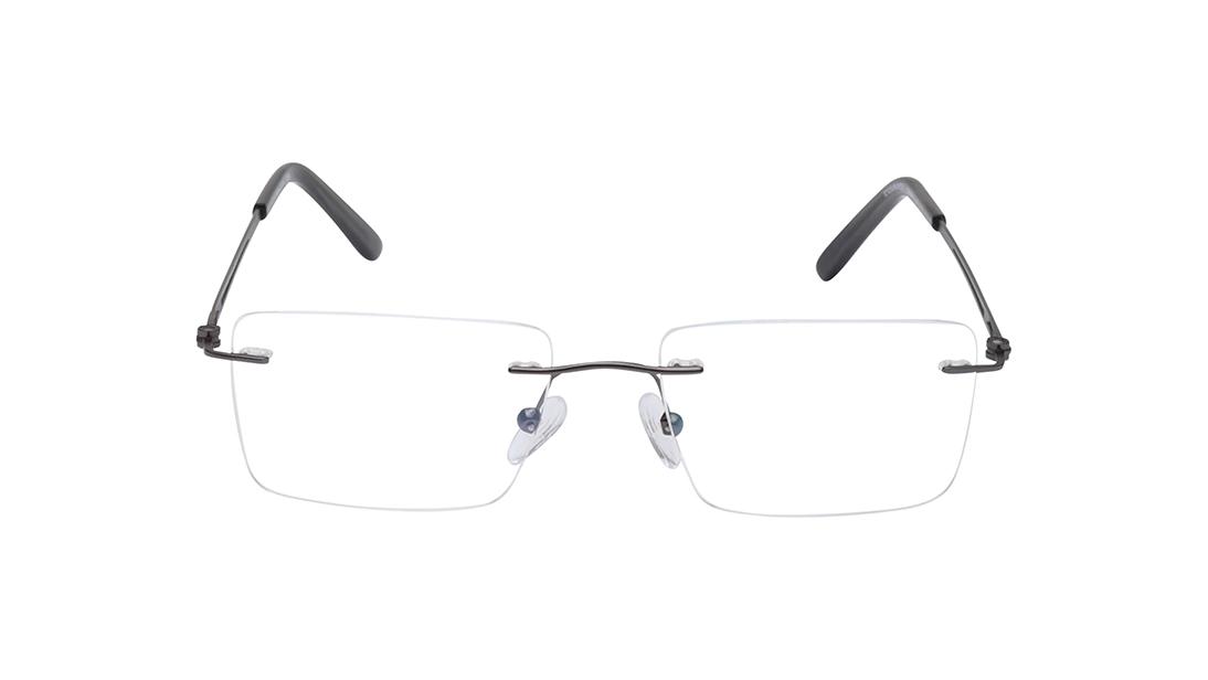 Titan TC1123URM3MDGV | 53 Gun Metal Rectangle Eyeglasses for Men and Women
