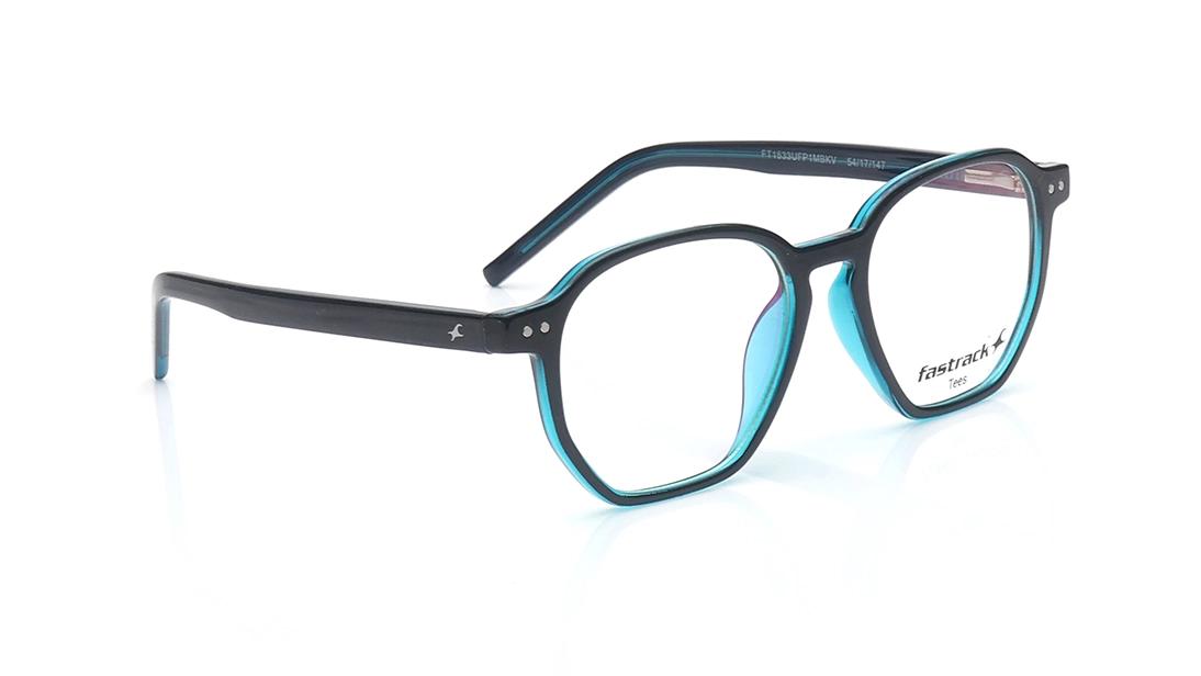 Tees By Fastrack Blue Geometric Computer Glasses for Men and Women FT1533UFP1MBKCGV | 54 — alternate view